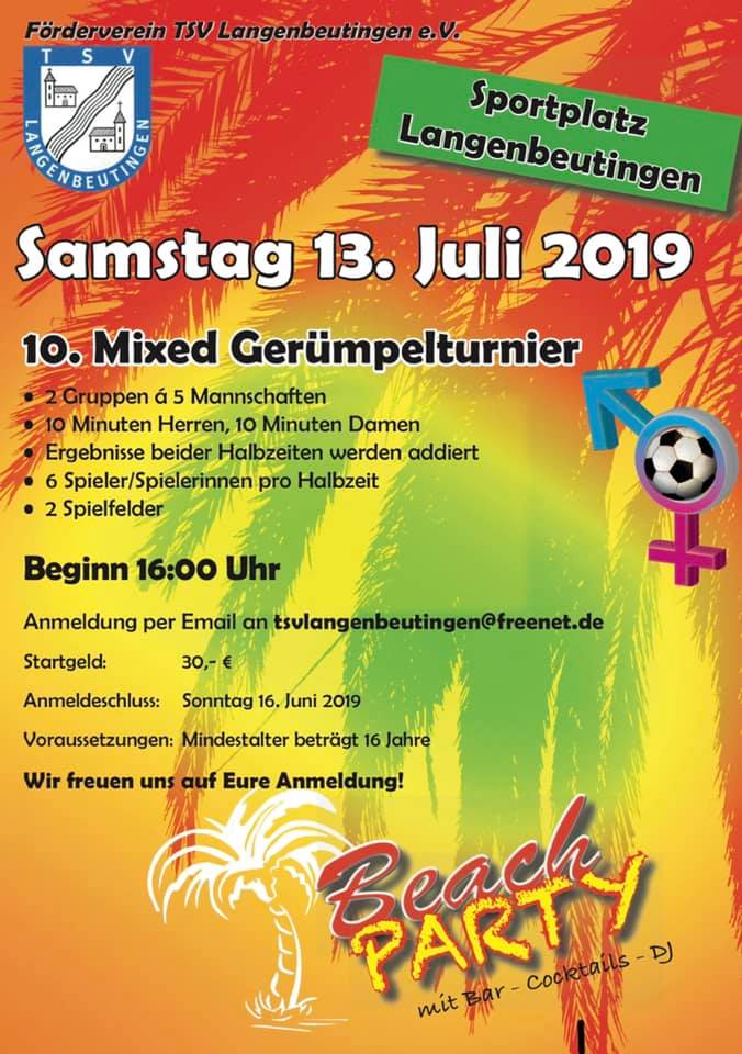 Flyer 10. Mixed Gerümpelturnier